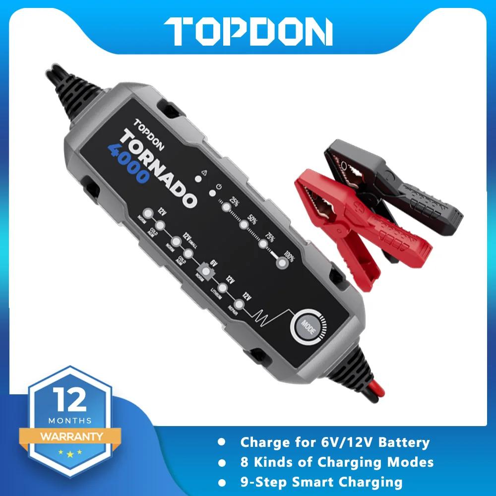 Topdon-T4000 ڵ ͸ , 6/12V ڵ, , ATV, SUV ͸ , Ŀ ޽  , 20Ah-150Ah ͸
